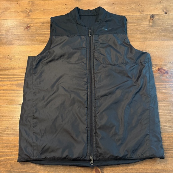 Nike Vest Jacket Mens Large Black Insulated Golf Full Zip *READ* - Picture 1 of 9
